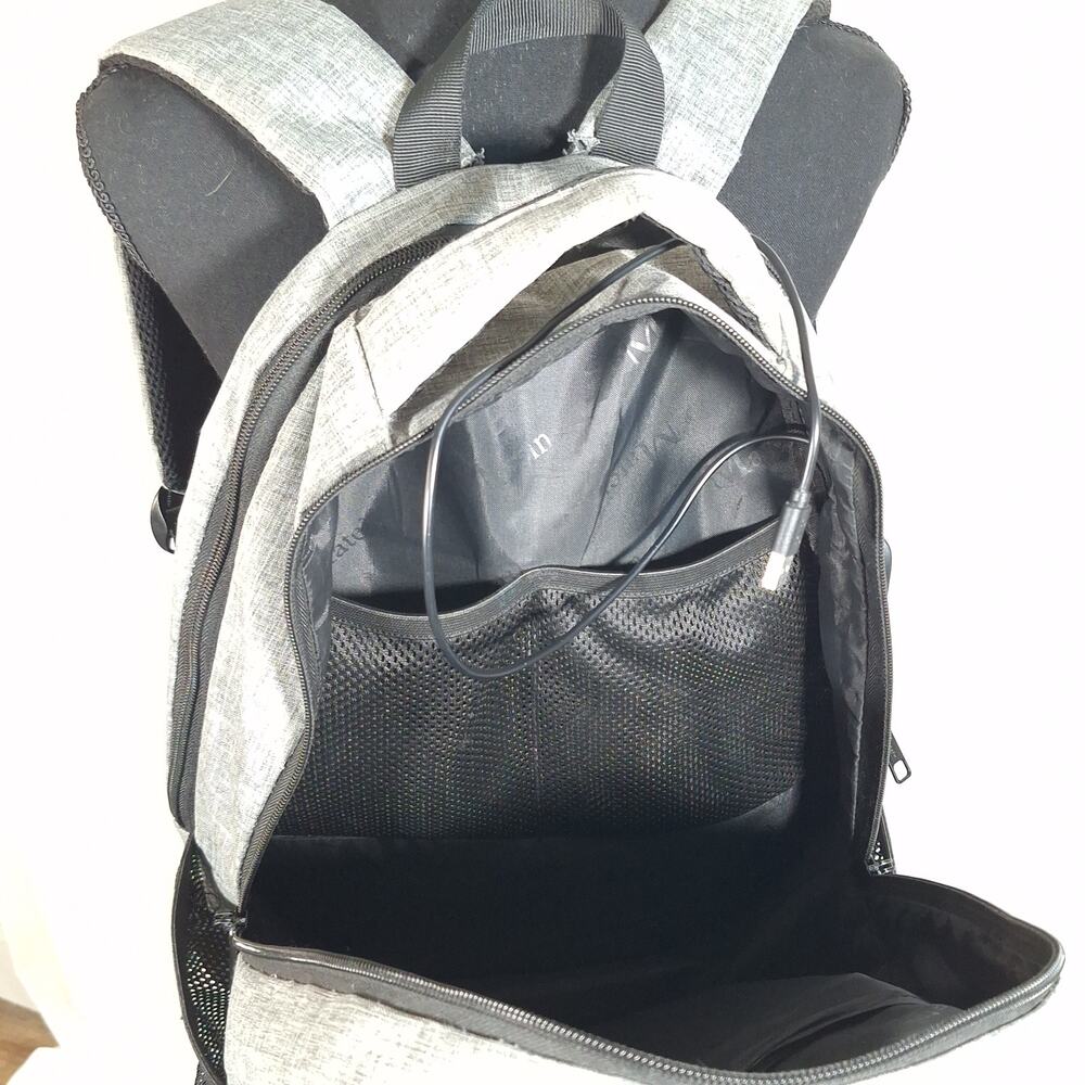 MATEIN Grey Laptop Backpack 15.6” USB Charging Anti-theft Water-Resistant Travel - Picture 9 of 16